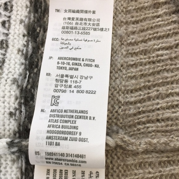 Abercrombie & Fitch Cardigan Sweater Womens XS Small‎ Tan White Aztec Knit - Picture 10 of 15